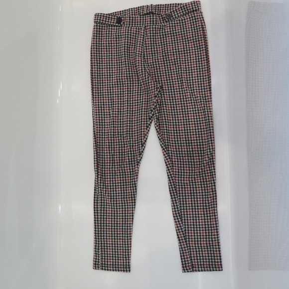 NEXT UK - Girls brown checked leggings - Picture 3 of 8